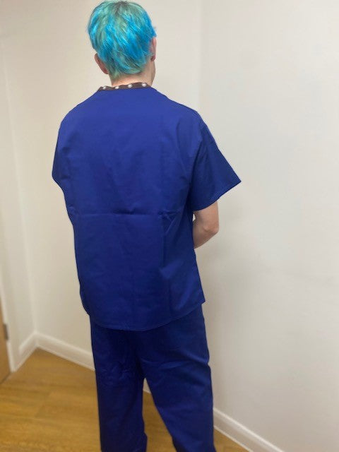 Medical Health Scrub Drawstring Royal Blue Trousers Unisex Men/Women