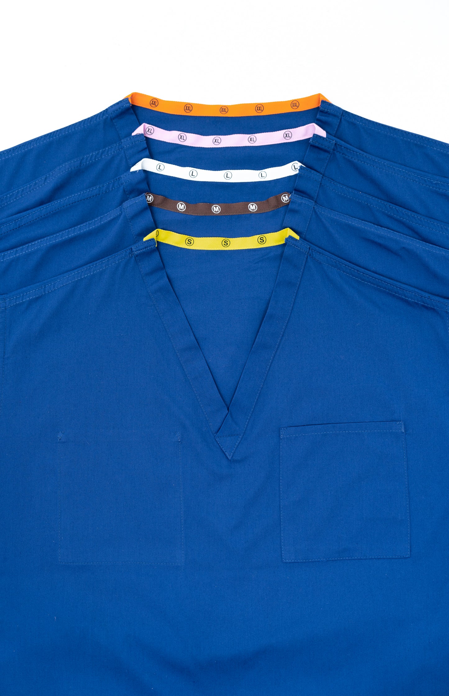 Medical Health Scrubs Blue Short Sleeve V neck Top Unisex Men/Women
