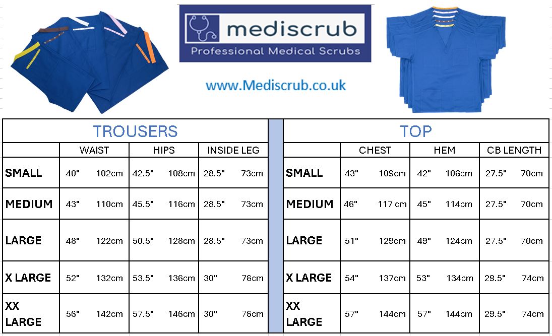 Medical Health Scrubs Blue Short Sleeve V neck Top Unisex Men/Women