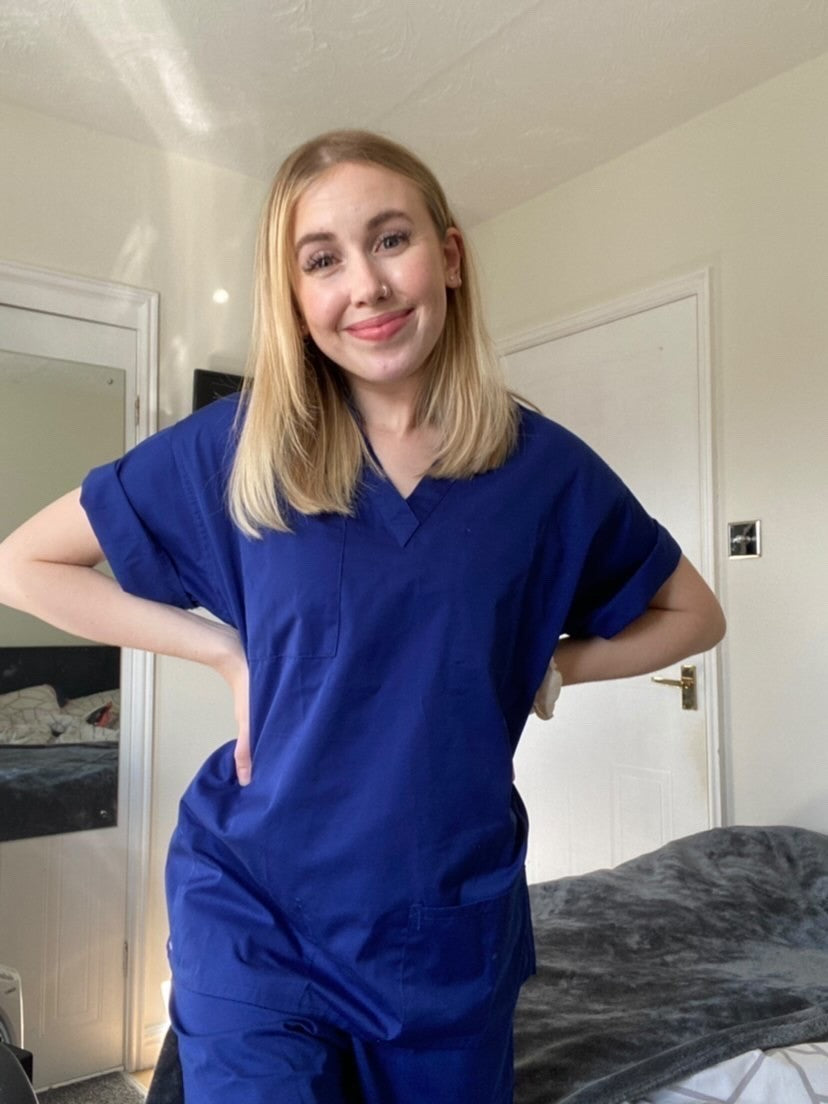 Medical Health Professionals Royal Blue Scrubs Set  Unisex Men/Women 2 piece